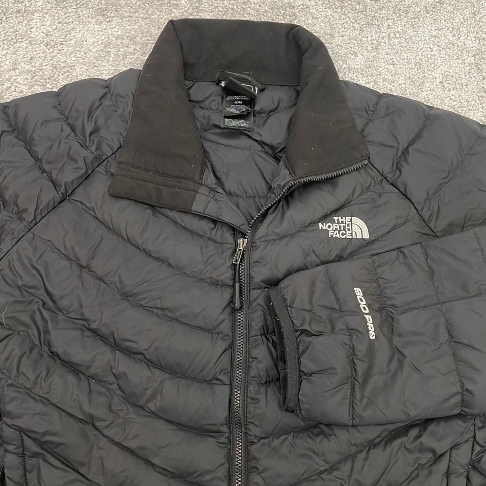 North Face 800 Pro Puffer Jacket Womens Medium Good Down Full Zip Outdoor Black